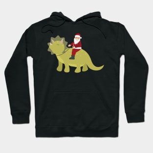 Santa riding a dinosaur Hoodie